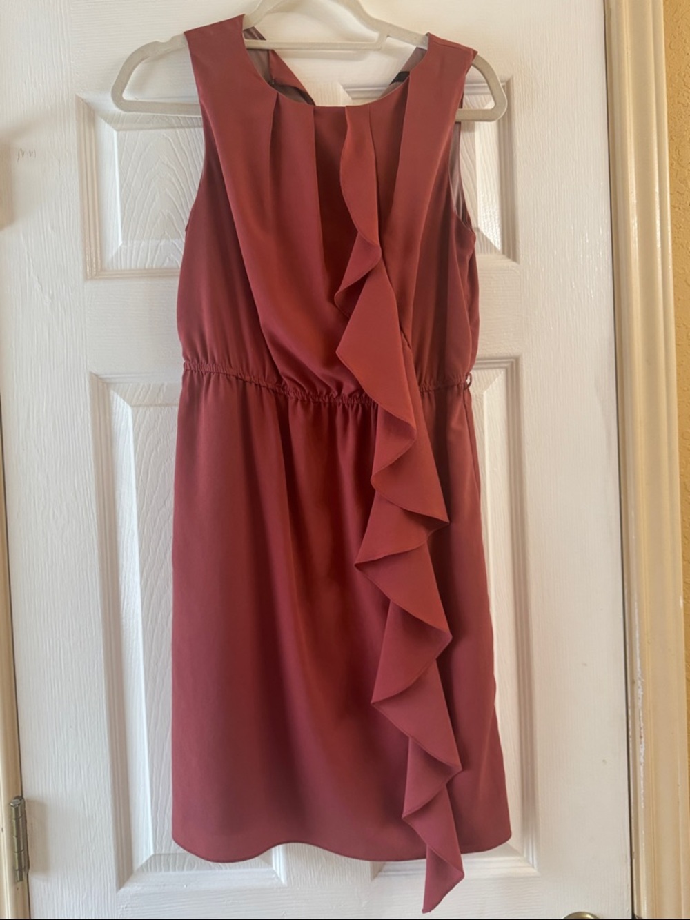 Zara Dusty Rose Ruffle Front Mini Dress